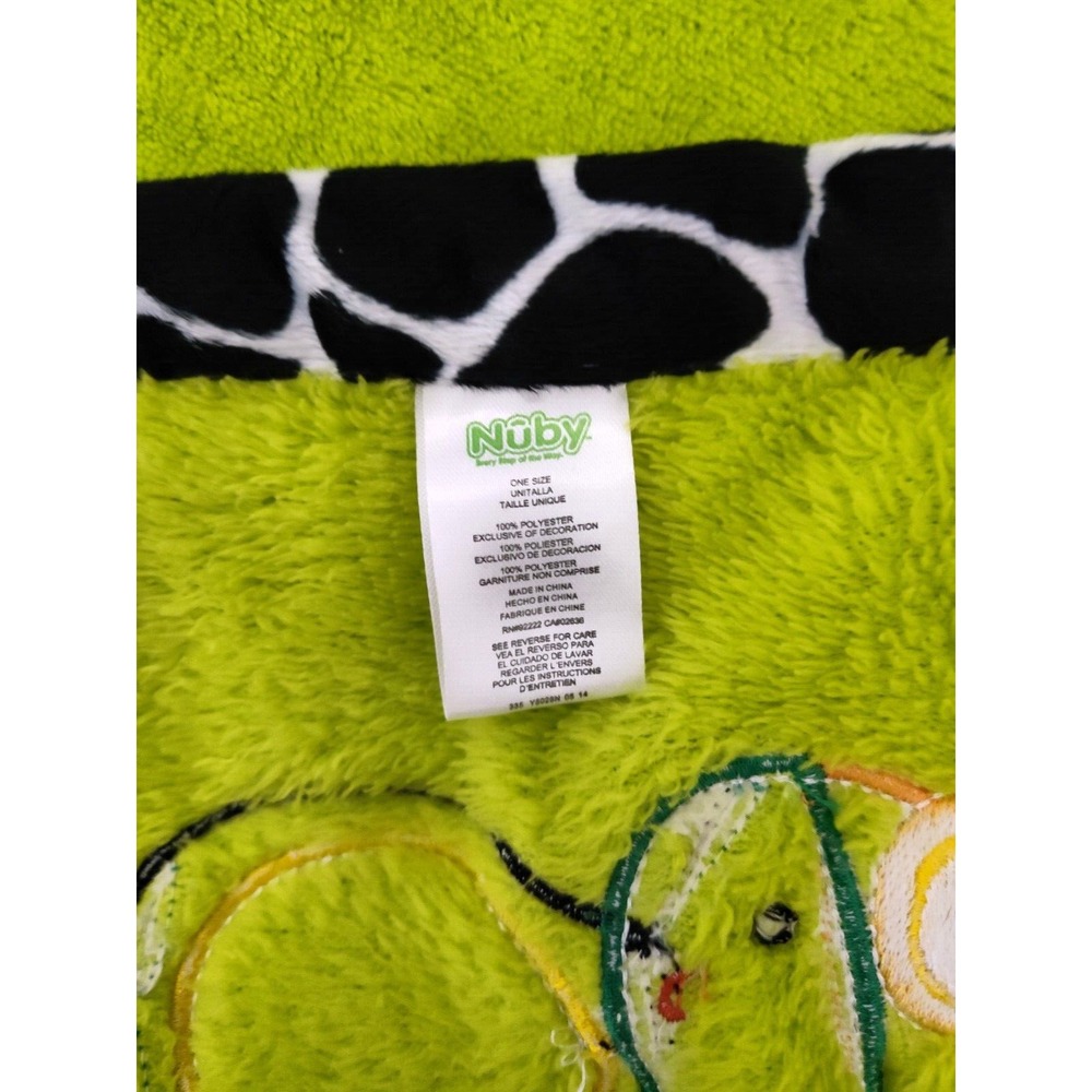 Nuby Green 3D Giraffe Cow Baby Blanket Super Soft Lovey Security Unisex Arm Leg - Picture 3 of 4